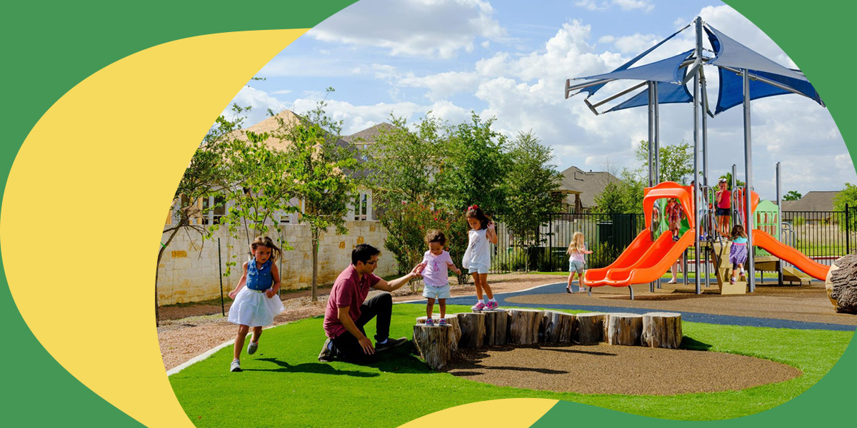 Kids playing on a playground